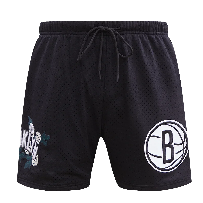 NBA BROOKLYN NETS ROSES MEN'S MESH SHORT (BLACK)