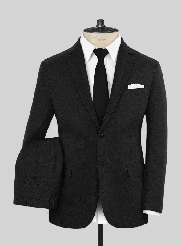 Italian Turna Black Flannel Suit