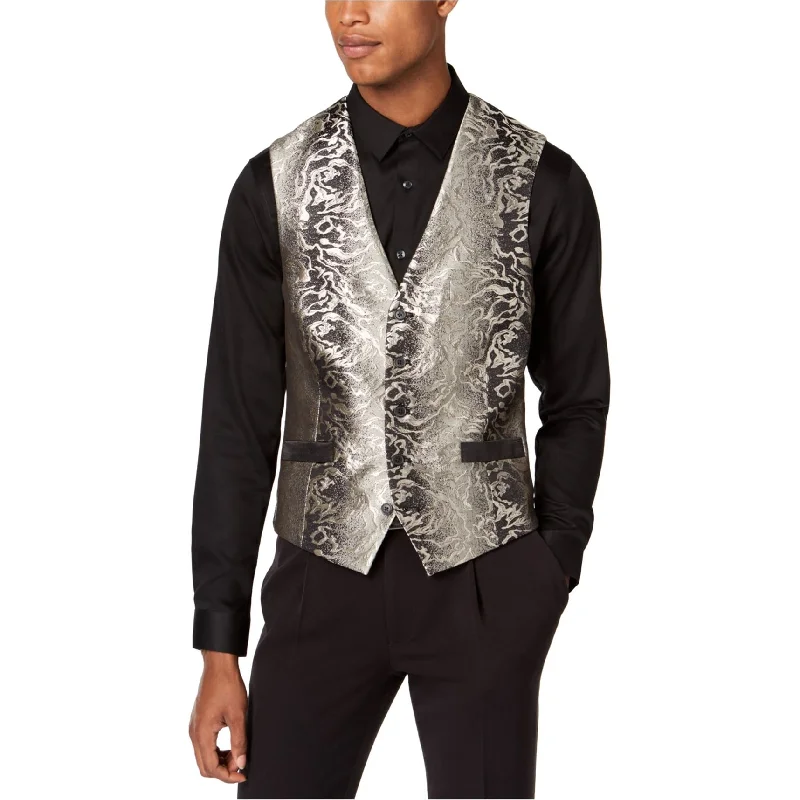 I-N-C Mens Patterned Four Button Vest