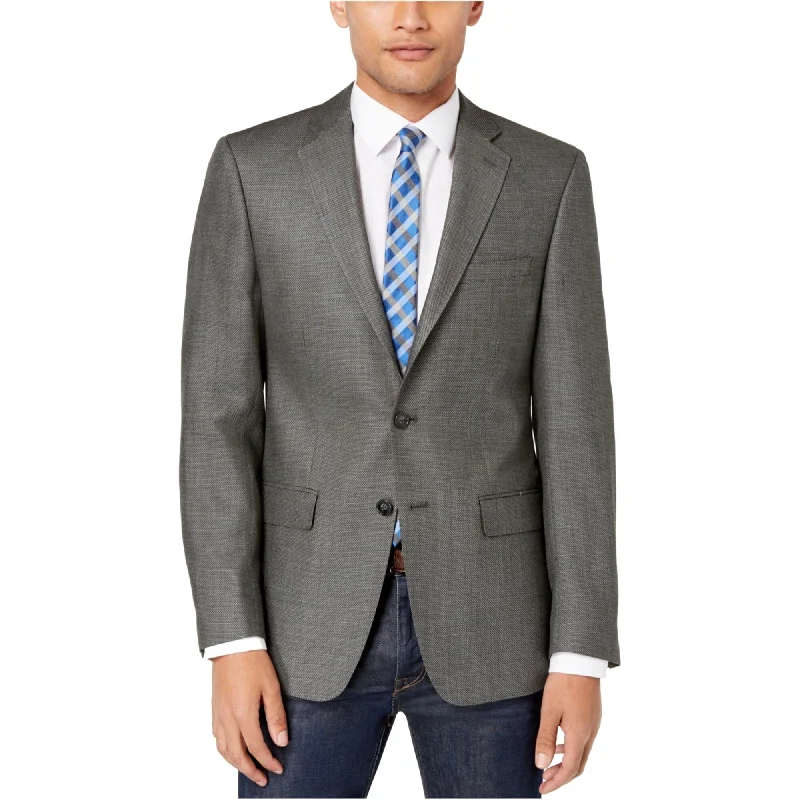 Calvin Klein Mens Slim Fit Two Button Blazer Jacket, Grey, 44 Regular