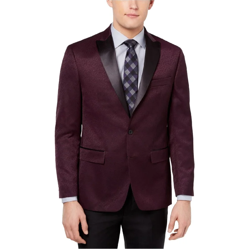 Ryan Seacrest Mens Modern Fit Two Button Blazer Jacket, Purple, 40 Short