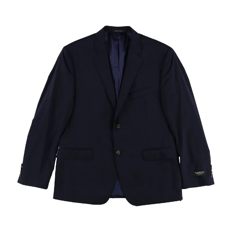 Ralph Lauren Mens Basic Two Button Blazer Jacket, Blue, 42 Short