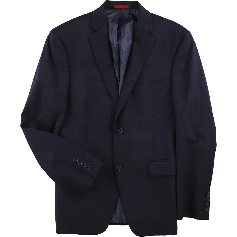 Alfani Mens Traveler Two Button Blazer Jacket, Blue, 38 Short