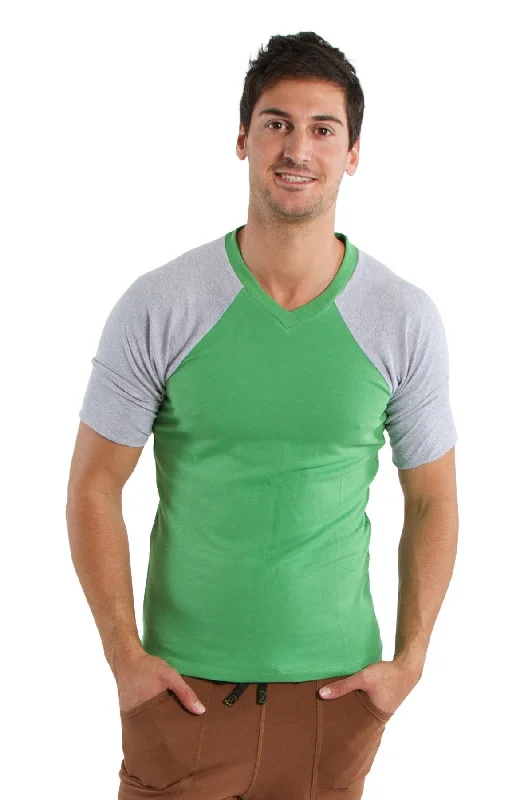 Raglan Virtual Crew Neck (Bamboo Green w/Grey)