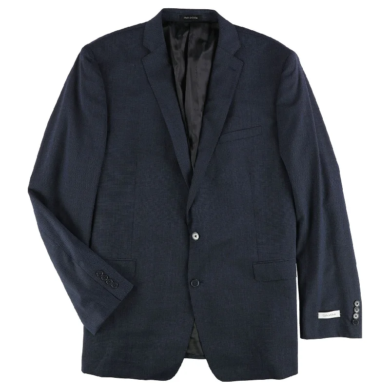 Calvin Klein Mens Pindot Two Button Blazer Jacket, Blue, 50 X-Long