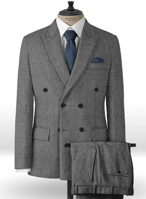 Rope Weave Gray Tweed Suit