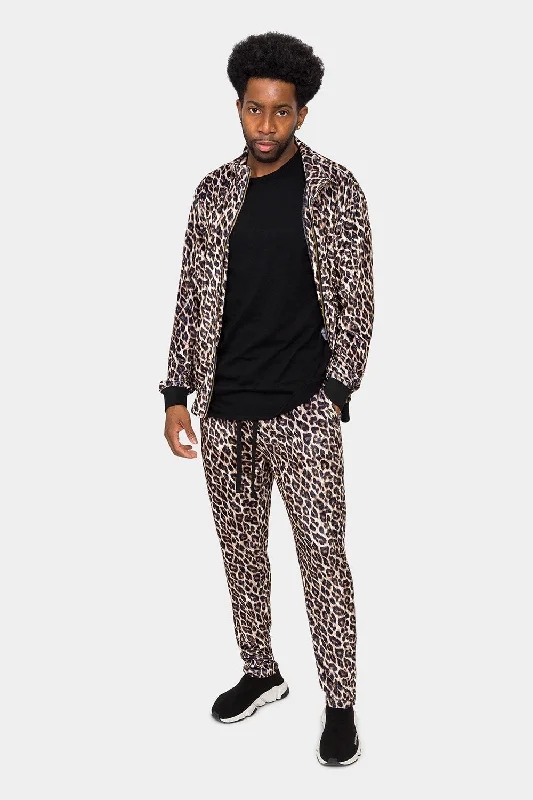 Leopard Velvet Velour Track Suit