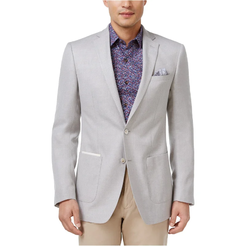 Tallia Mens Basketweave Two Button Blazer Jacket, Grey, 42 Short