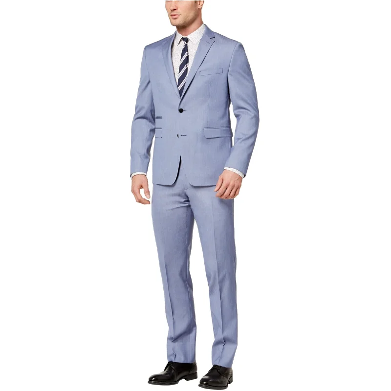 Vince Camuto Mens a Two Button Formal Suit, Blue, 36 Short / 29W x UnfinishedL