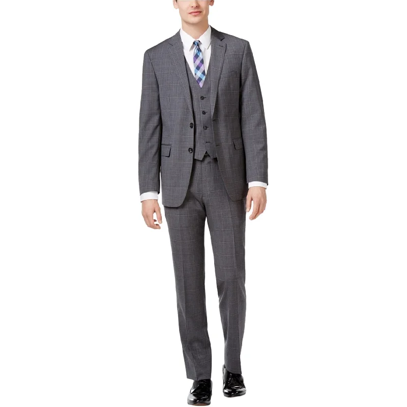 Calvin Klein Mens Slim Two Button Formal Suit, Grey, 46 Tall X-Long / 39W x UnfinishedL