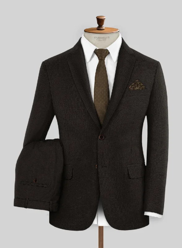 Hardy Minnis Deep Brown Twill Wool Suit