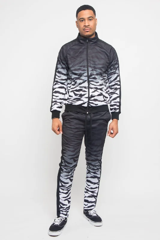 Ombre Gradient Tiger Stripe Tracksuit