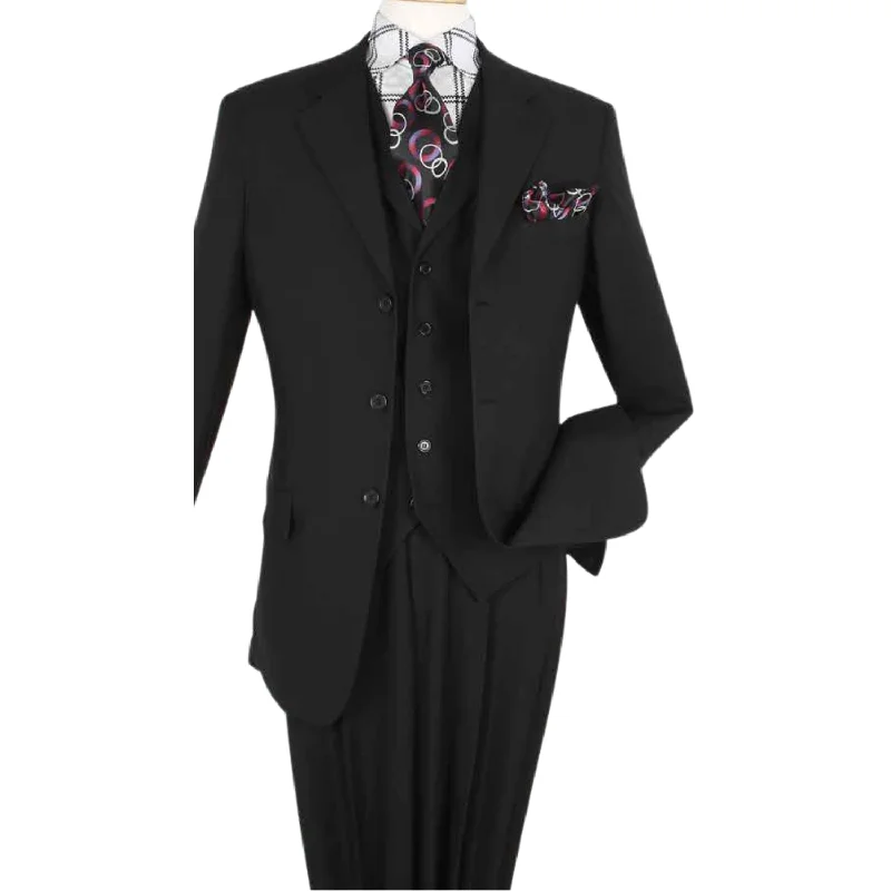 Black Three Piece Fashion Suit P801