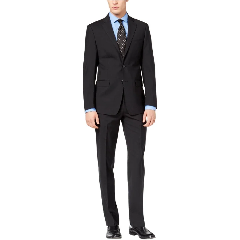 Calvin Klein Mens Slim-Fit Two Button Formal Suit, Black, 38 Short / 31W x UnfinishedL