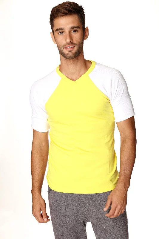 Raglan Virtual Crew Neck (Tropic Yellow w/White)