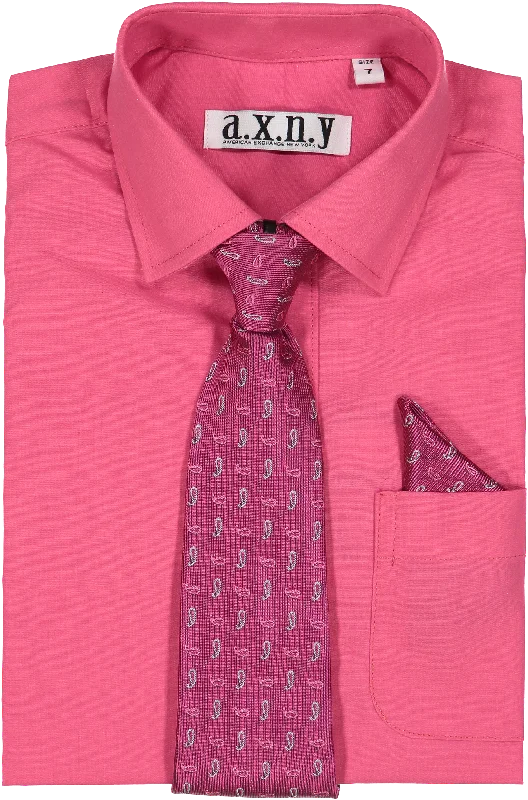 Boys Hot Pink Button Down Dress Shirt | American Exchange