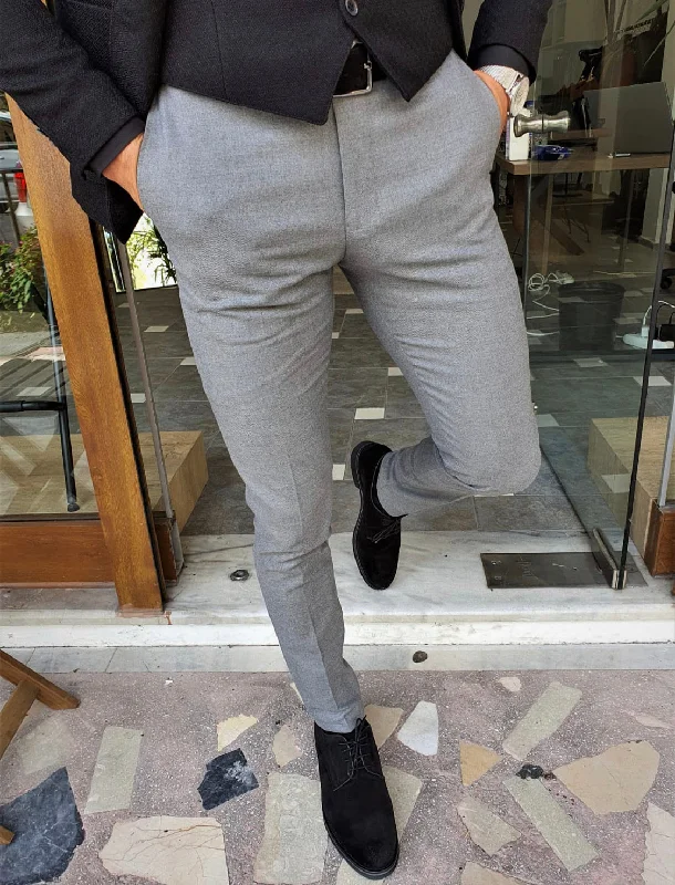 Garuzo Gray Slim Fit Pants