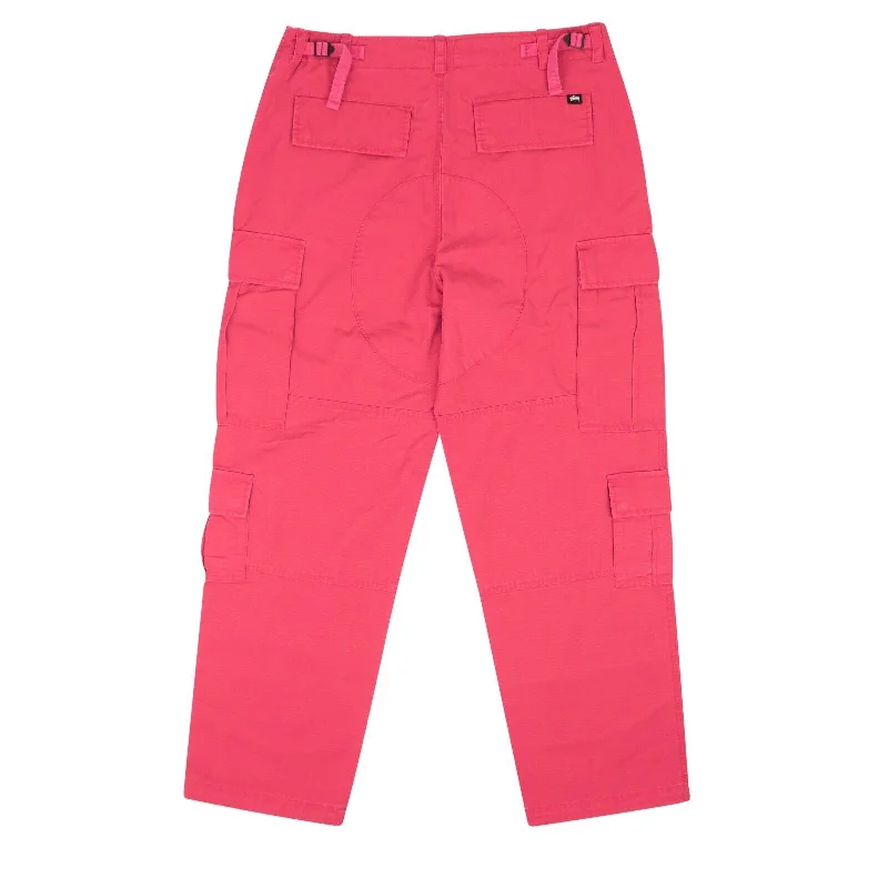 Magenta Pink Cotton Ripstop Surplus Cargo Pants