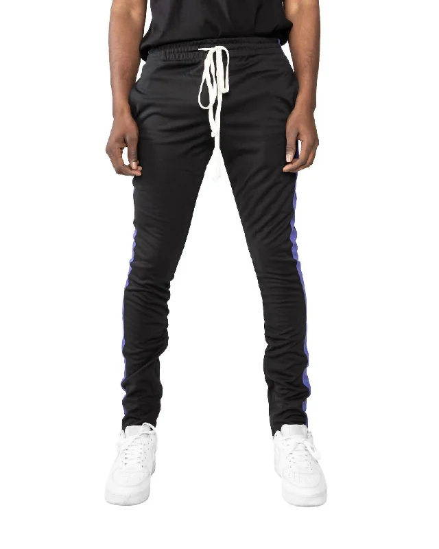 Men's Track Pant In Black/purple