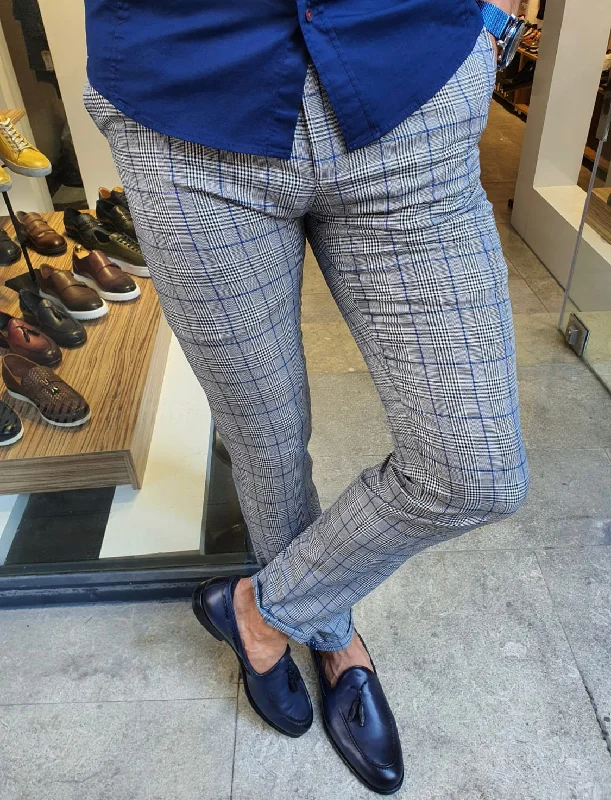 Sparks Sax Slim Fit Plaid Pants