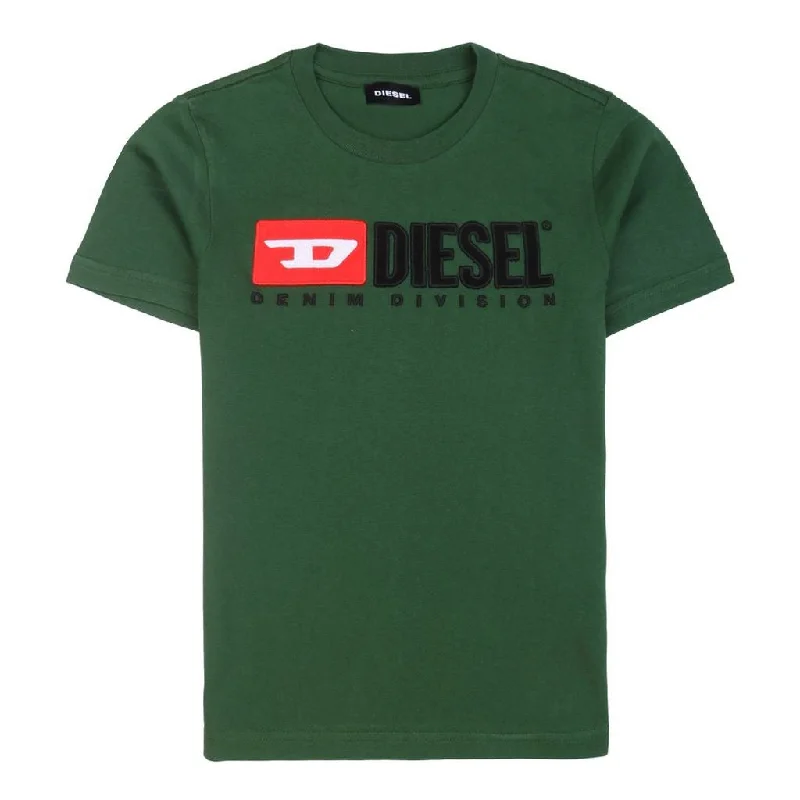 Green Embroidered Logo T-Shirt