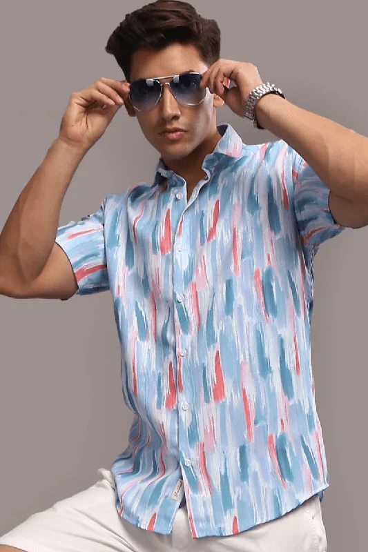 Multi Brush Stroke Printed shirt - Half - Wrinkle Free