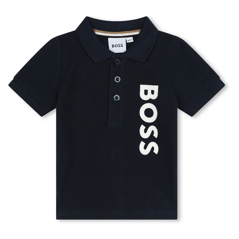 Navy Blue Side Logo Polo