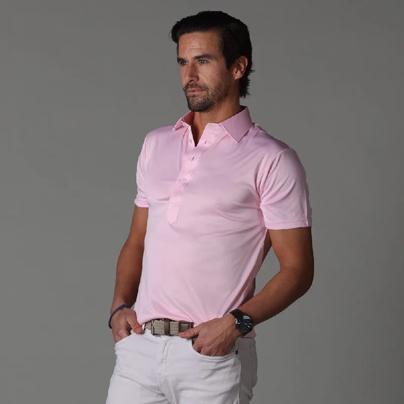 Semi-Spread Collar Polo Pink